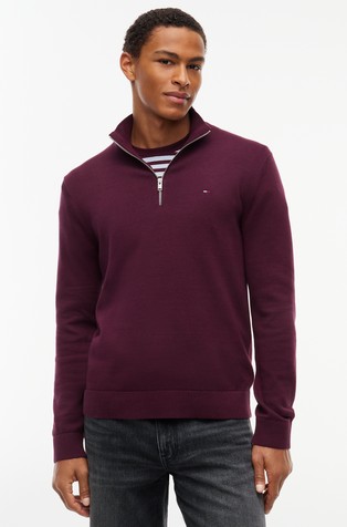Quarter-Zip Knit Slim Jumper