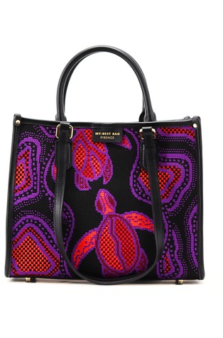 Patterned canvas tote