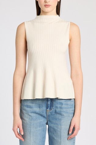 Mock neck knit tank top