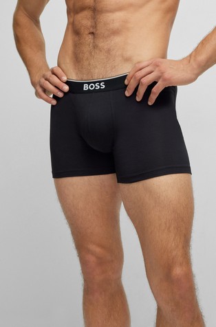 Three-pack of logo-waistband boxer briefs in stretch cotton