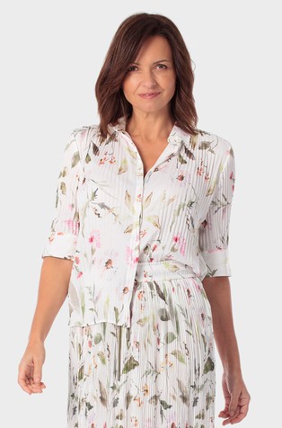 Plisirana srajca s cvetličnim vzorcem