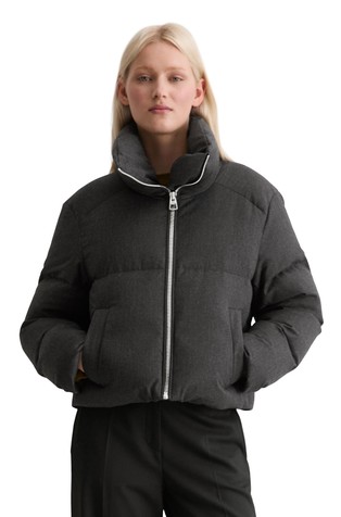 Relaxed fit prešita puhovka iz flanelaste tkanine