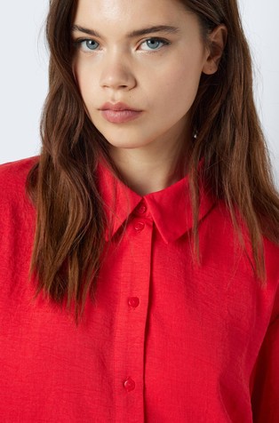 NOISY MAY NMKARO cropped shirt Dark Rose 4