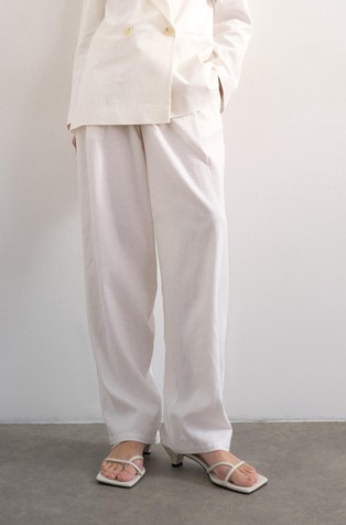 TSBINA barrel fit trousers in linen and viscose
