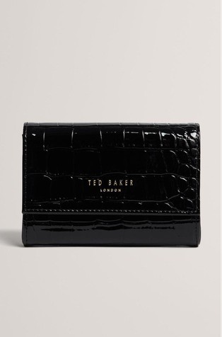 Lakasta denarnica za kovance z vzorcem krokodilje kože