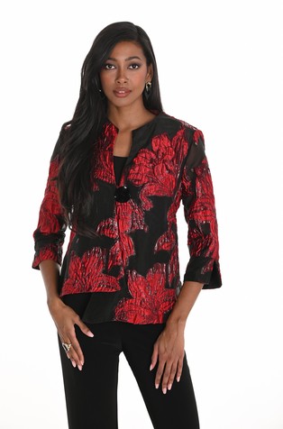 Asimetričen suknjič s cvetličnim vzorcem