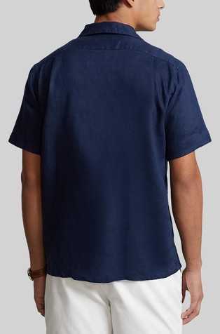 RALPH LAUREN Classic fit lanena srajca s kratkimi rokavi Modra - Blue 2