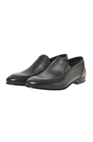 BALDININI Loafer čevlji iz perforiranega usnja Črna - Black 3