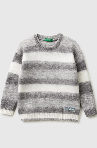 Pleten pulover iz mešanice z volno in alpako