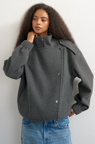 TSEVELINA oversize fit high-collar jacket