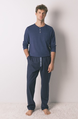 Bombažna pižama z dolgimi rokavi