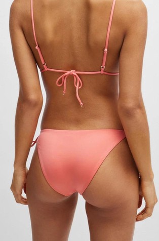 HUGO BOSS Bikini spodnji del kopalk z logo obeskom Oranžna - Coral 2