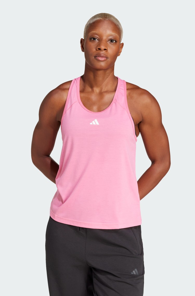 ADIDAS Train Essentials Minimal Branding Racerback Tank Top Pink 