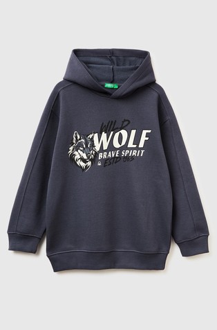 Pulover s kapuco iz bombažne mešanice