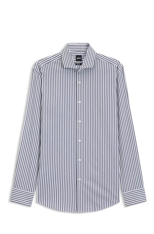 Slim-fit striped shirt in stretch cotton
