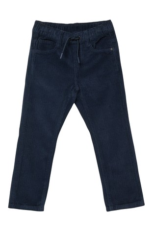 Corduroy trousers with elastic waistband
