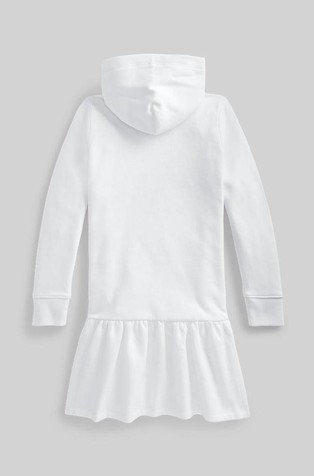 RALPH LAUREN Big Pony obleka s kapuco Bela - White 2