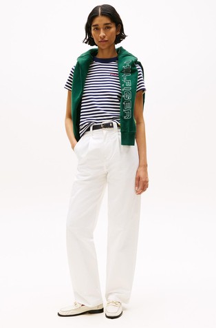 TOMMY HILFIGER Hilfiger Sailing unisex regular fit chino hlače Bela - Ecru 4