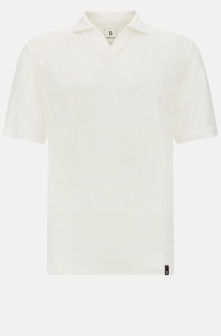 BOGGI MILANO Stretch Linen Jersey Polo Shirt White 4