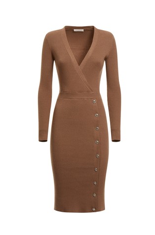 Front buttons sweater dress