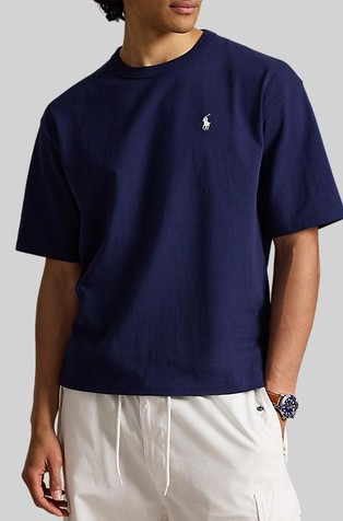 Relaxed fit majica s kratkimi rokavi iz jerseya