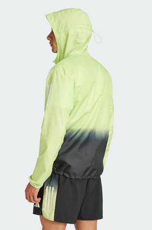 ADIDAS Own the Run Colorblock Hooded Jacket Green / Black 2