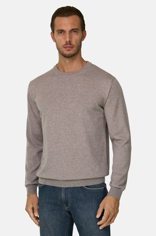 Crew Neck Jumper in Merino Wool Cashwool® Mouliné