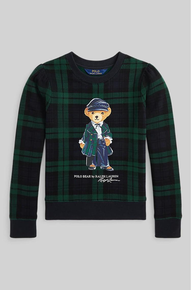 RALPH LAUREN Polo Bear karirast pulover s flisirano notranjostjo Večbarvna - Blackwatch 