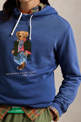RALPH LAUREN Polo Bear Garment-dyed Fleece Hoodie Cr24 Nw Iris Blu Sw Explr Bear 3