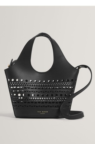 Majhna usnjena tote torbica s perforacijami