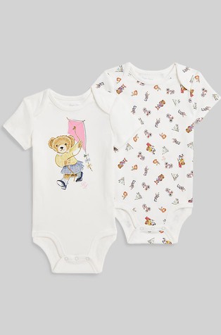 Polo Bear 2-delni komplet bombažnih bodijev