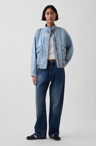 Oversized Denim High neck Jacket