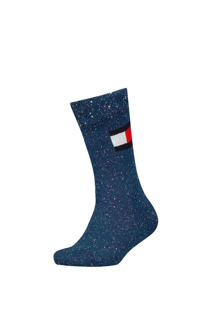 TOMMY HILFIGER Classics nogavice s protizdrsnim podplatom Modra - Blue 
