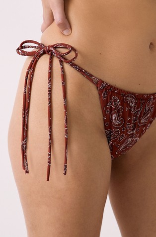 ETAM Charliz Tie-side Brazilian bikini bottom with print Brick 4