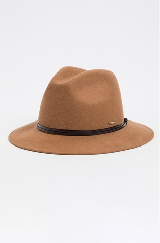 Wool fedora hat with contrast trim