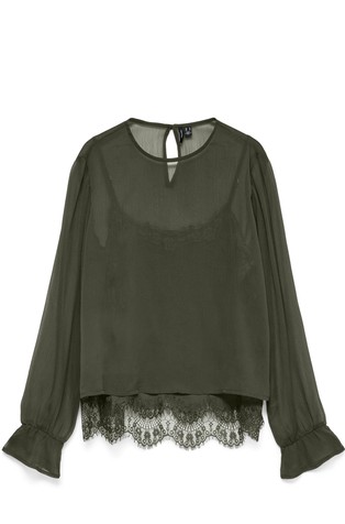 VMLALIE Long sleeved blouse with lace top
