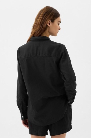 GAP Linen-Blend Easy Shirt Black 2