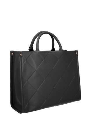 LIU JO Torba z ročajema in diamantnim vzorcem Črna - Black 2