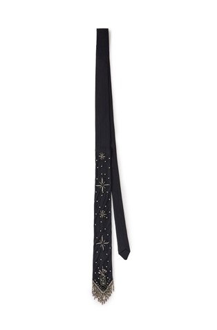Embellished viscose tie