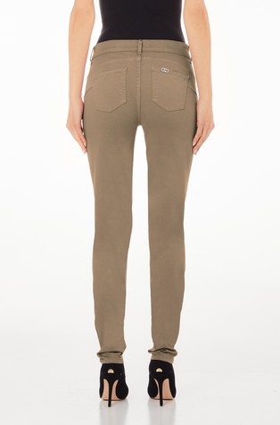 LIU JO Skinny fit jeans hlače z okrasnimi kamenčki Rjava - Sahara 2