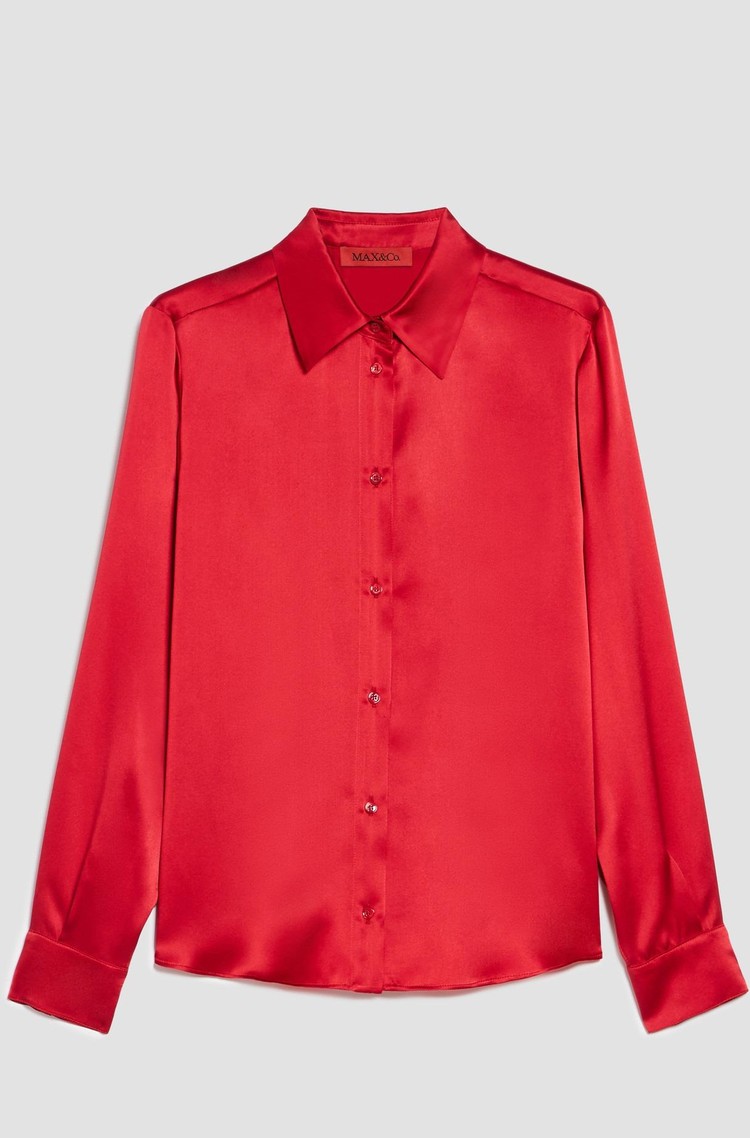 MAX&amp;CO Silk satin shirt Red 