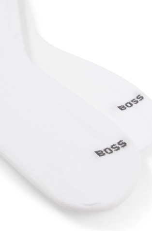 HUGO BOSS Two-pack of regular-length socks with contrast logos White 2