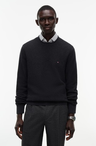 Crew Neck Jumper in Cotton and Cashmere