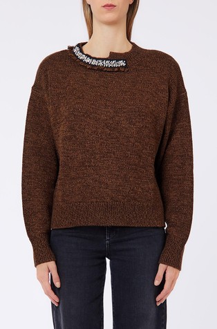 Sweater with rhinestones