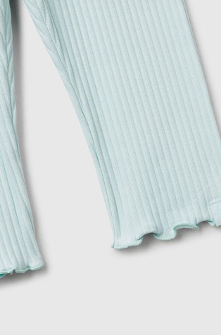BENETTON Ribbed cotton leggings Aqua 3
