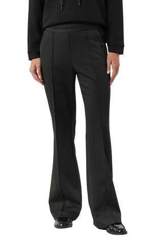 Herringbone trousers with elastic waistband