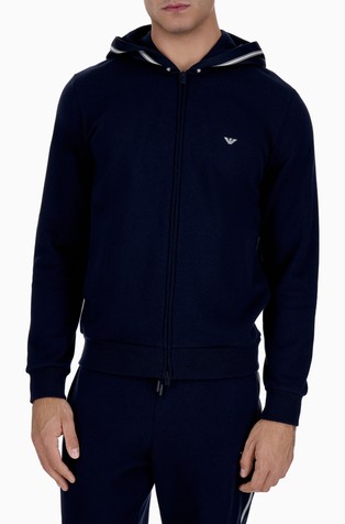 Cotton-blend zip-thru hoodie