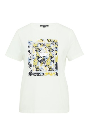 COMMA Regular fit T-Shirt with artwork print White 4