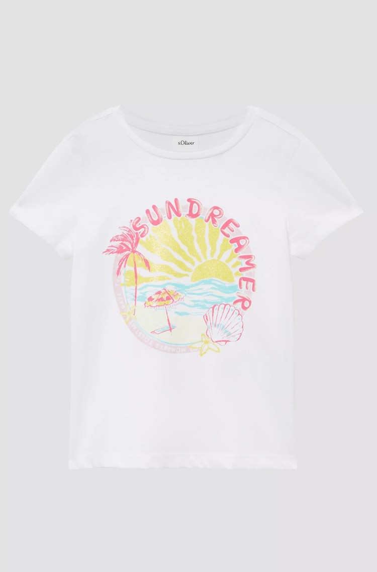 S.OLIVER Loose fit T-shirt with print White 