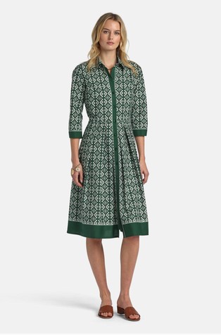 Printed cotton shirt dress